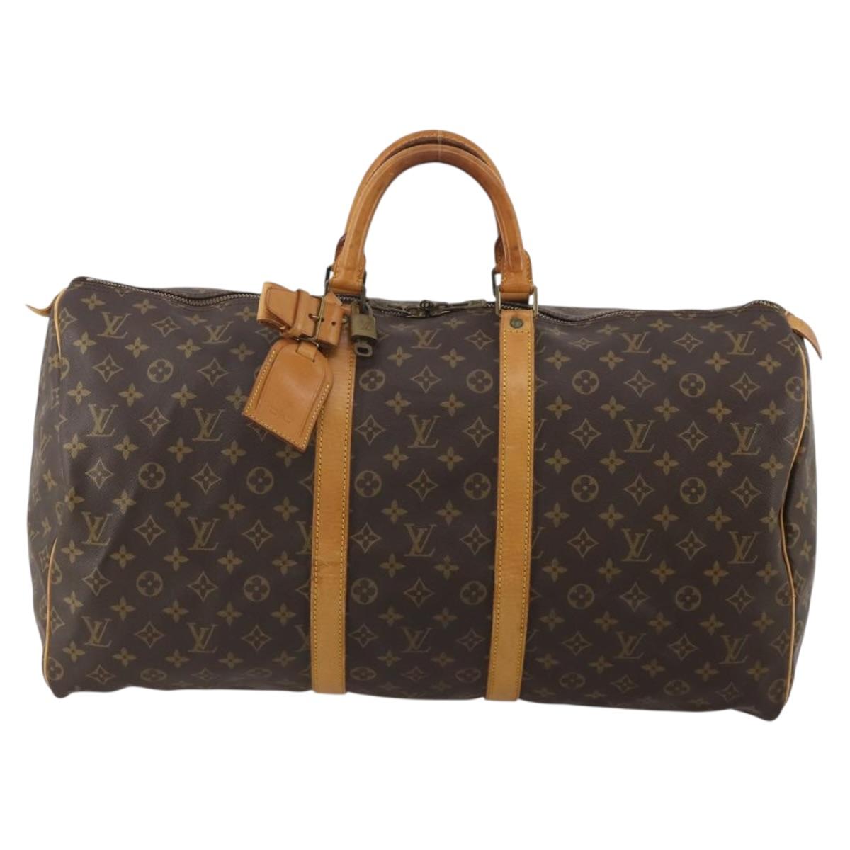 LOUIS VUITTON Monogram Keepall 55 Boston Bag M41424 LV Auth 183098A
