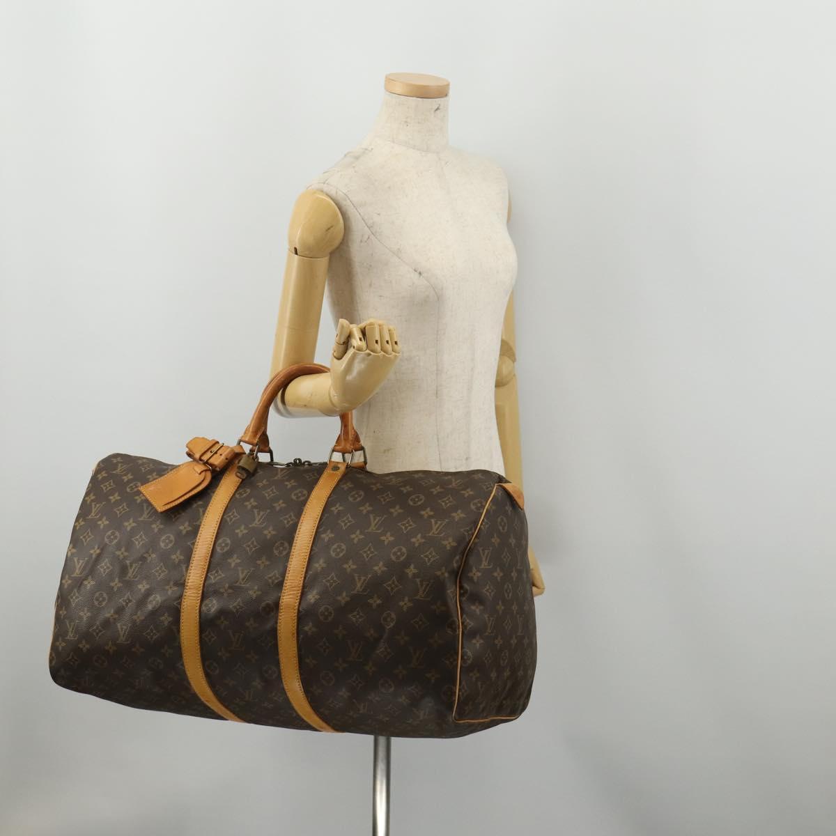 LOUIS VUITTON Monogram Keepall 55 Boston Bag M41424 LV Auth 183098A
