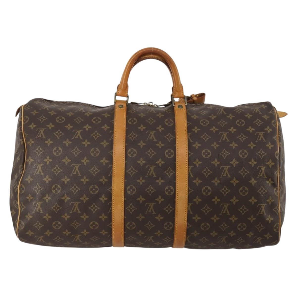 LOUIS VUITTON Monogram Keepall 55 Boston Bag M41424 LV Auth 183098A