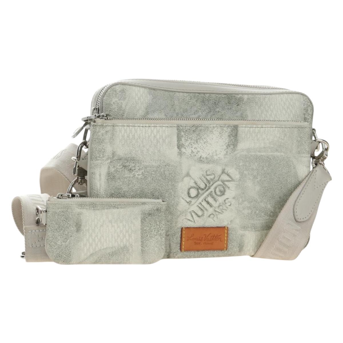 LOUIS VUITTON Damier Salt Trio Messenger Shoulder Bag White N50068 Auth 183100SM
