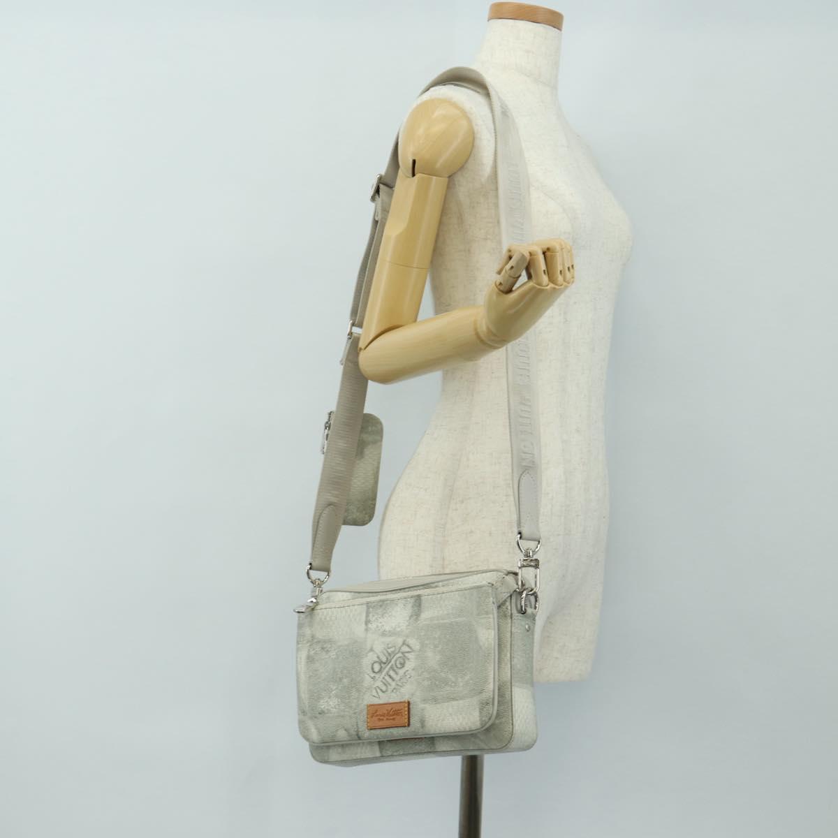 LOUIS VUITTON Damier Salt Trio Messenger Shoulder Bag White N50068 Auth 183100SM