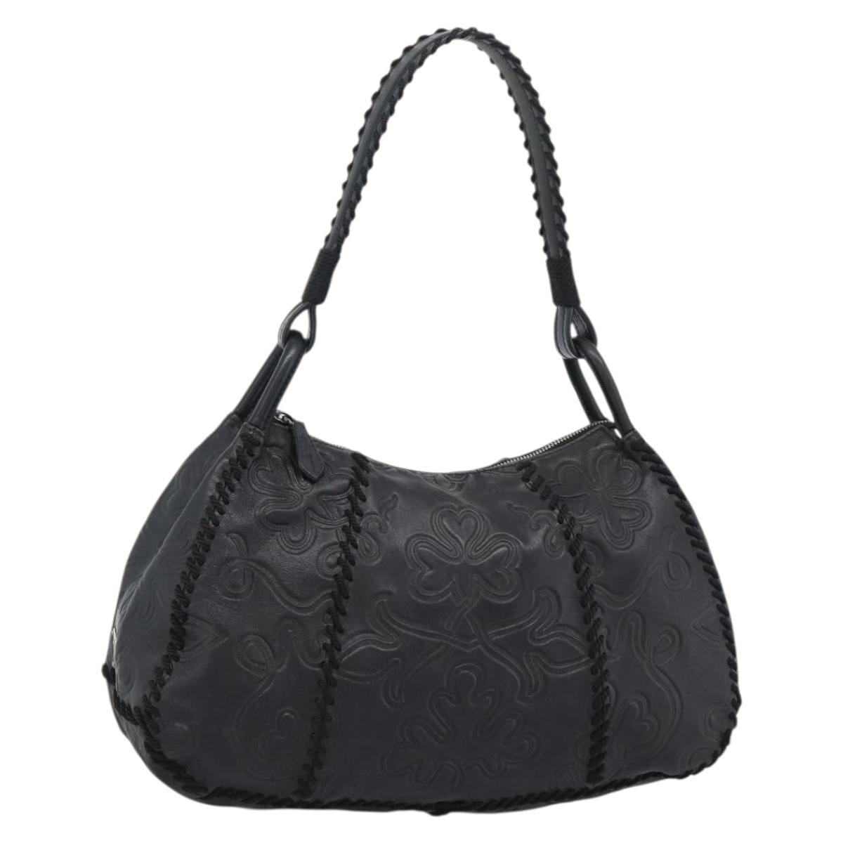 PRADA Shoulder Bag Leather Black Auth 183112SM