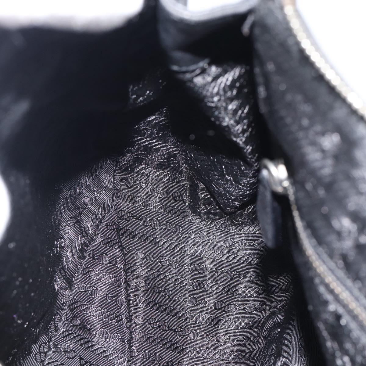 PRADA Shoulder Bag Leather Black Auth 183112SM