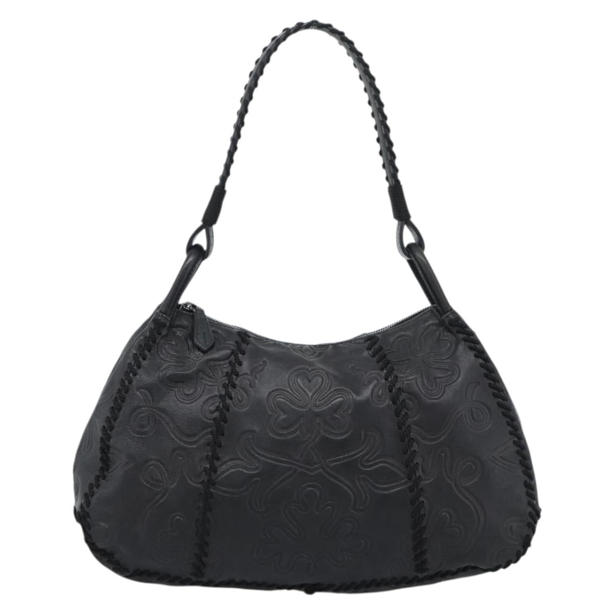 PRADA Shoulder Bag Leather Black Auth 183112SM