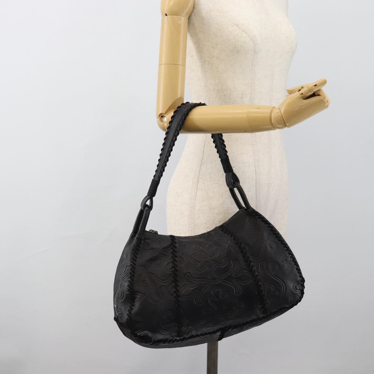 PRADA Shoulder Bag Leather Black Auth 183112SM