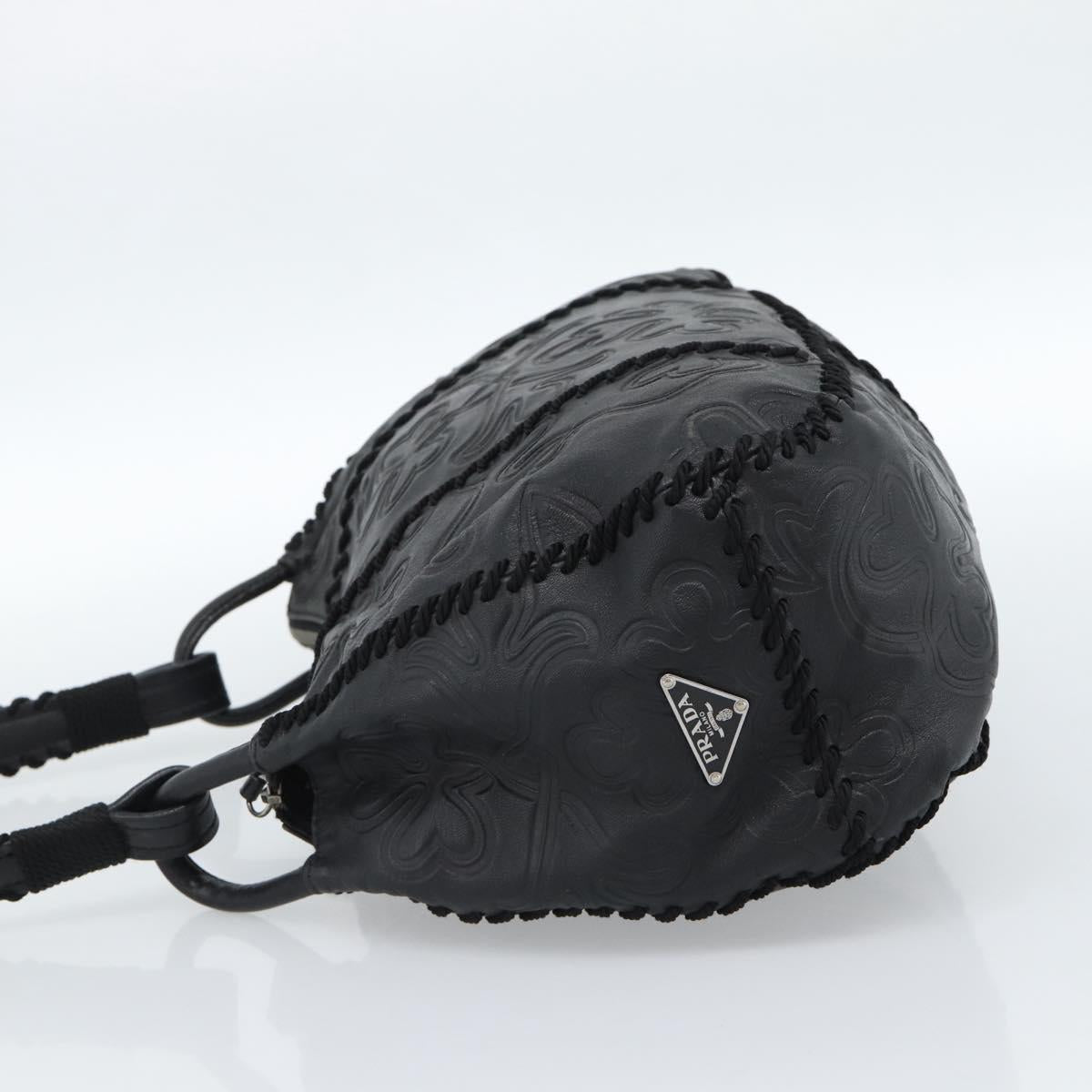 PRADA Shoulder Bag Leather Black Auth 183112SM