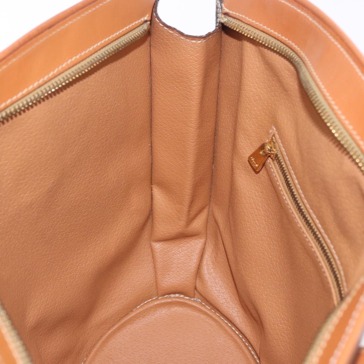 CELINE Macadam Canvas Tote Bag PVC Leather Brown Gold Auth 183115V