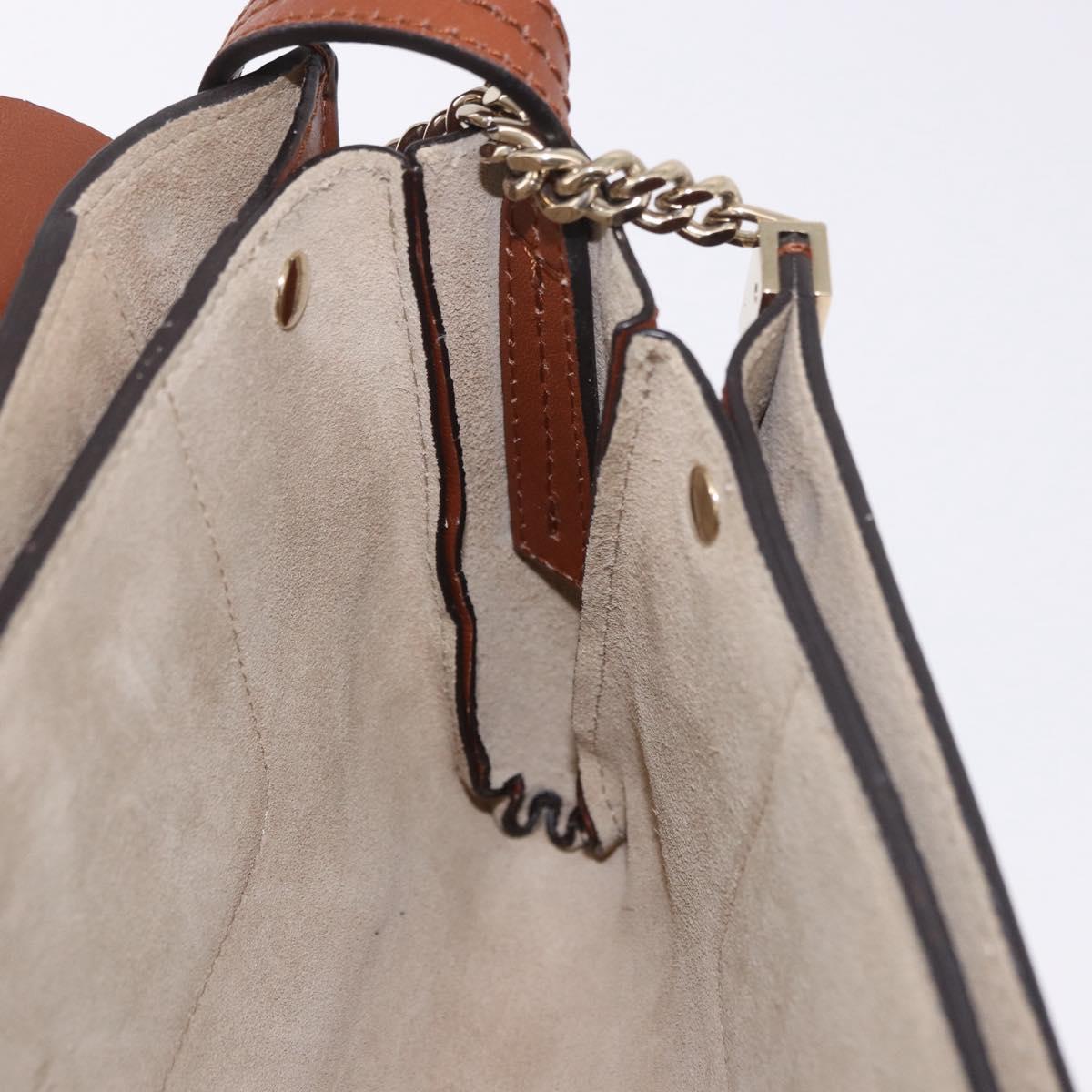 Chloe Fay Shoulder Bag Suede Brown Gold Auth 183119A
