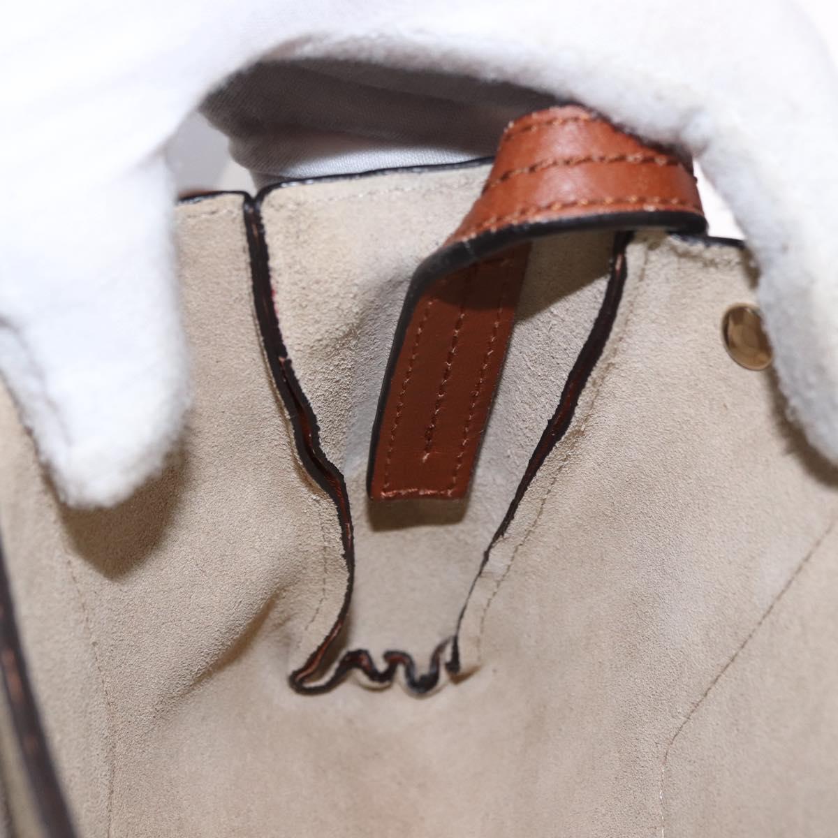 Chloe Fay Shoulder Bag Suede Brown Gold Auth 183119A