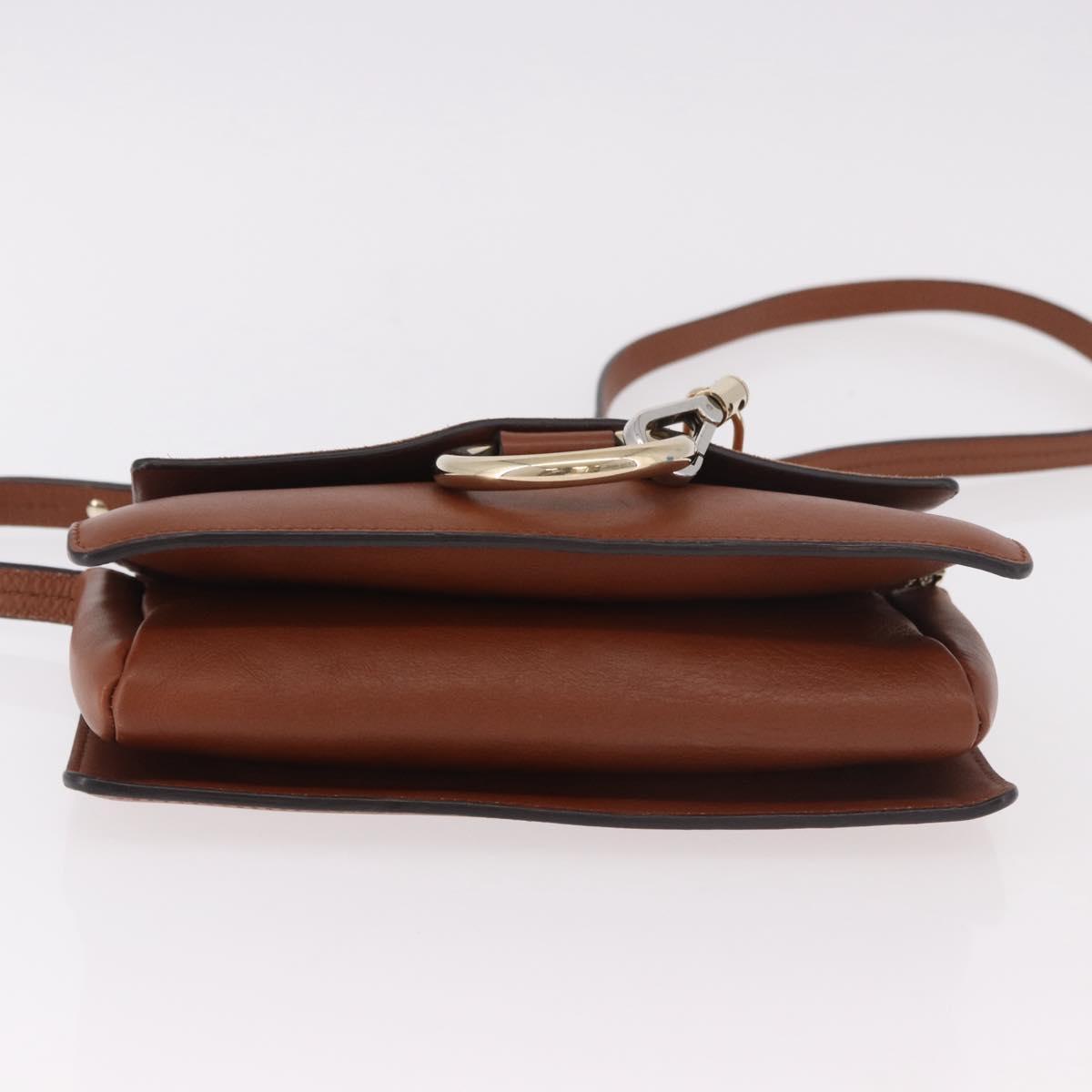 Chloe Fay Shoulder Bag Suede Brown Gold Auth 183119A
