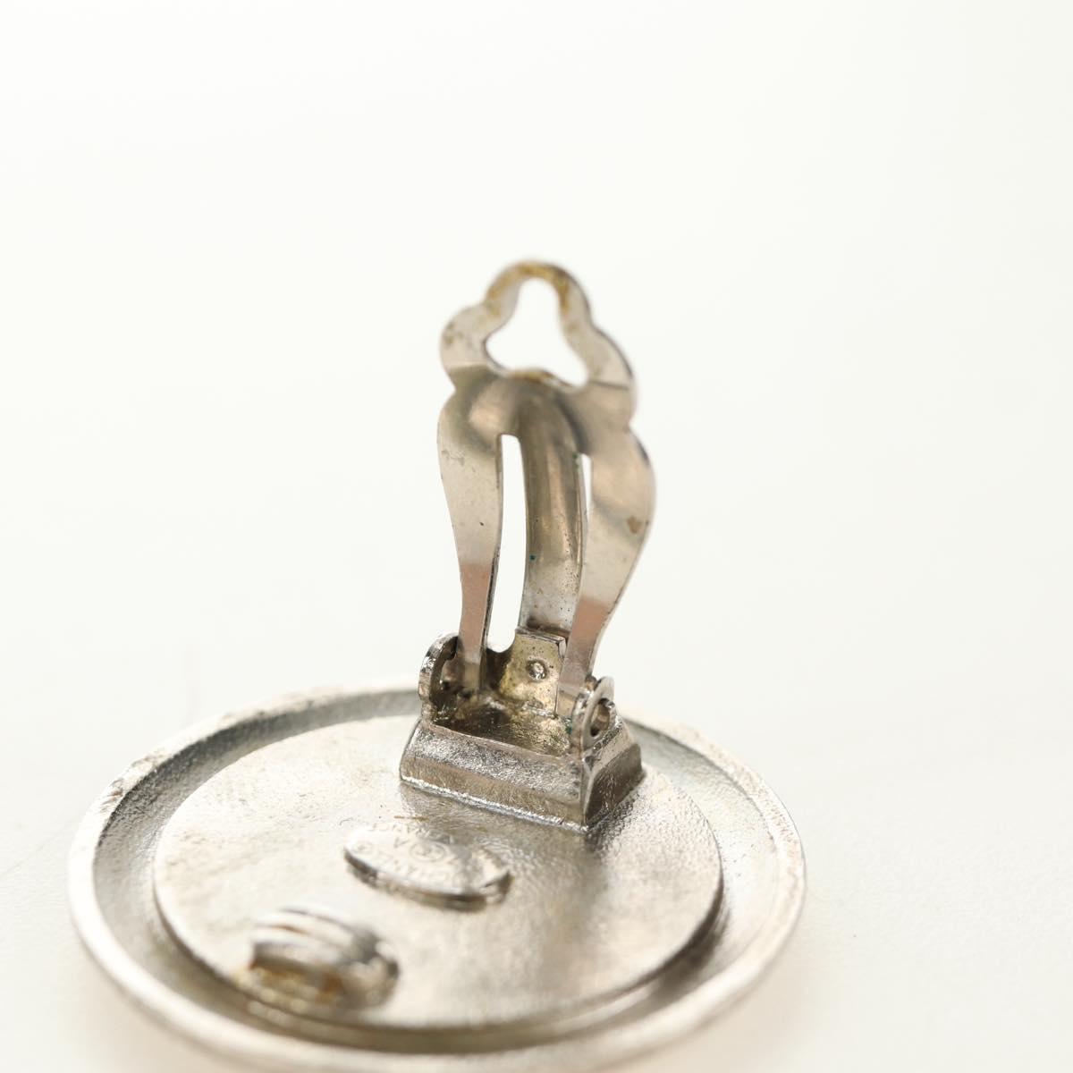 CHANEL COCO Mark Earring metal Silver tone CC Auth 183120M