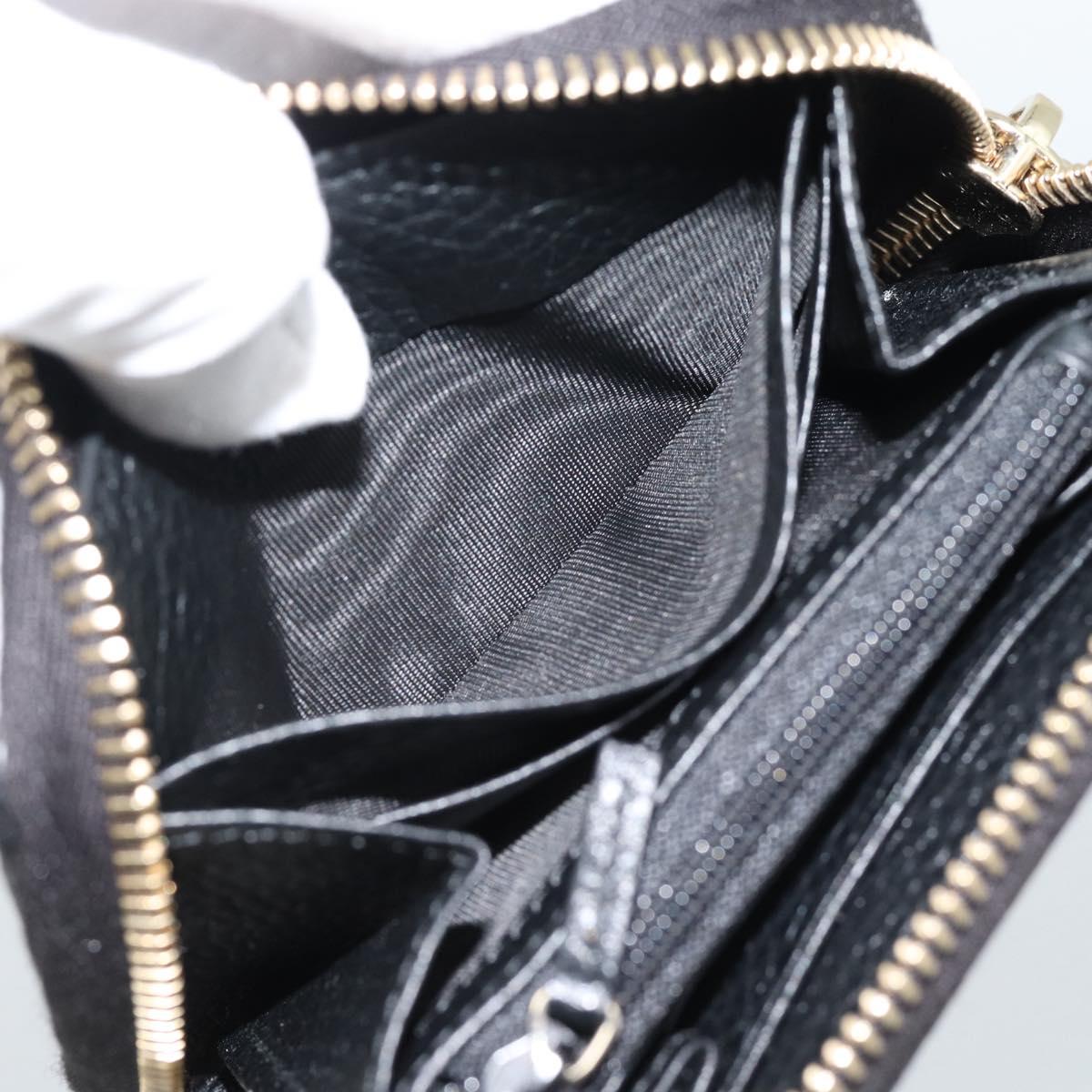 GUCCI Soho Coin Purse Leather Outlet Black Gold 598009 Auth 183123M