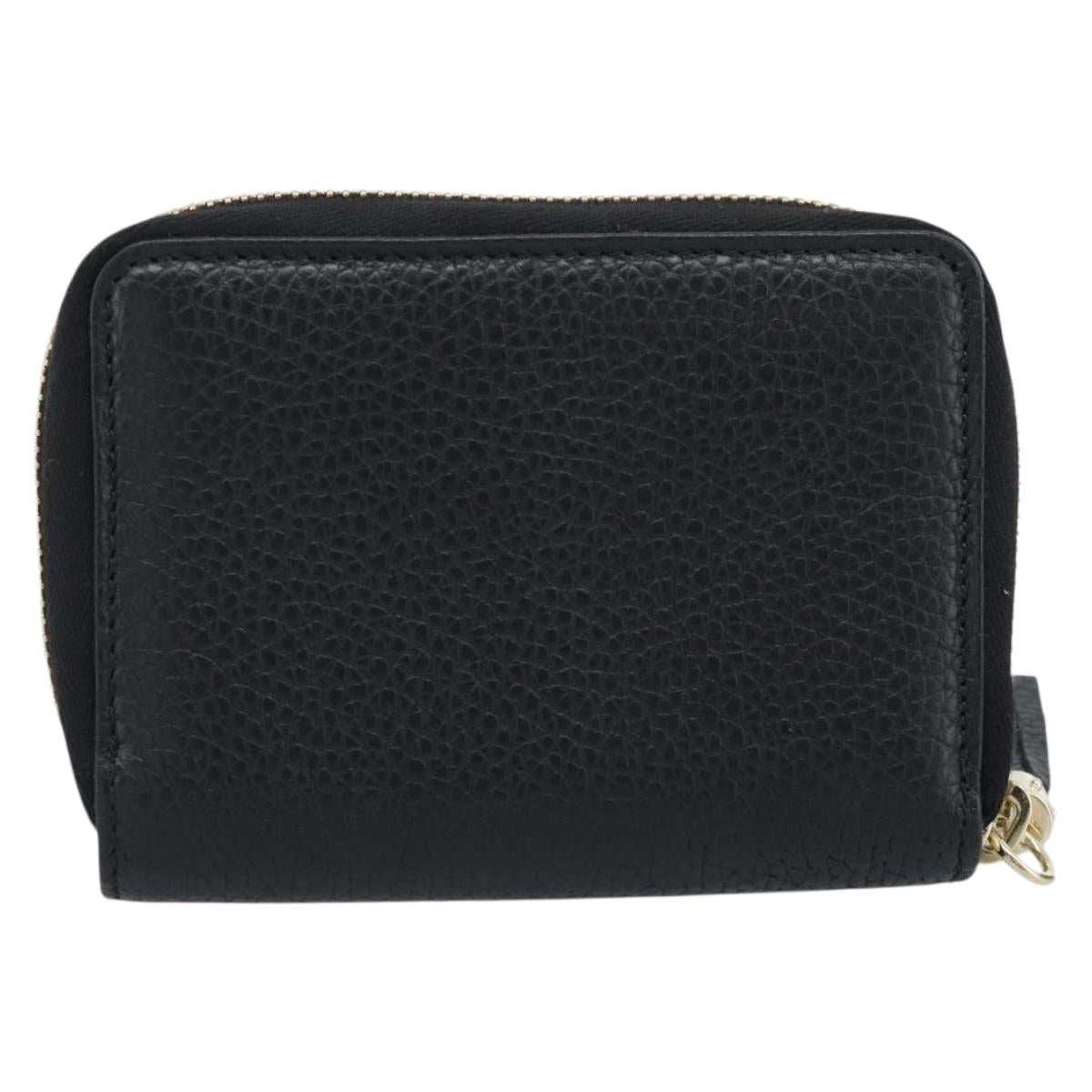 GUCCI Soho Coin Purse Leather Outlet Black Gold 598009 Auth 183123M
