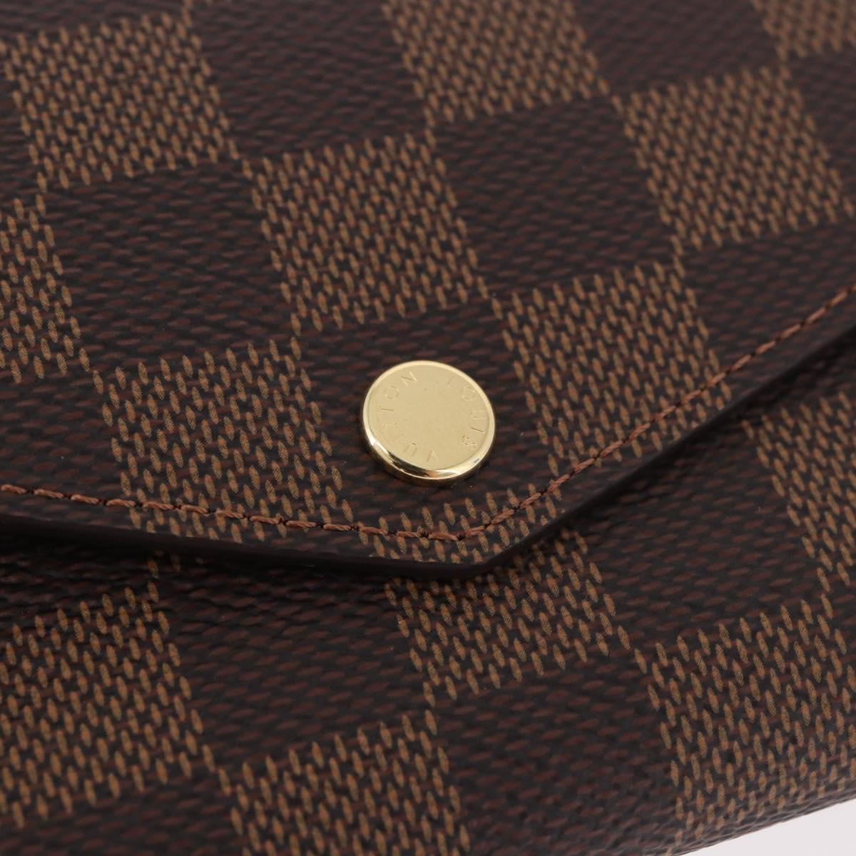 LOUIS VUITTON Damier Ebene Portefeuille Sarah Long Wallet N60491 Auth 183129SV
