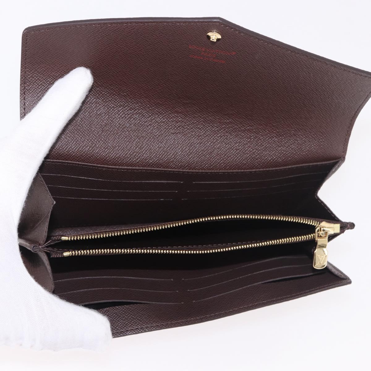 LOUIS VUITTON Damier Ebene Portefeuille Sarah Long Wallet N60491 Auth 183129SV