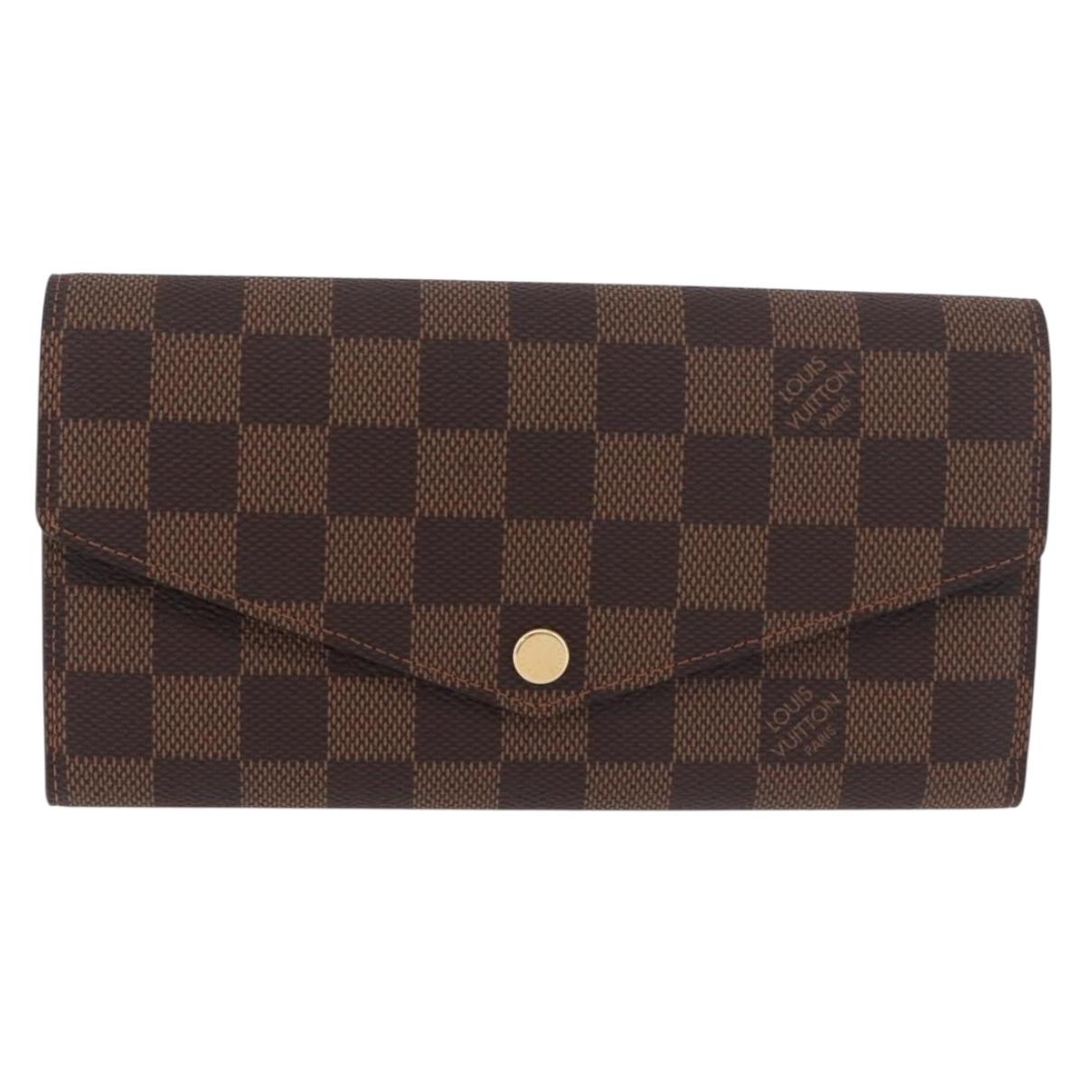 LOUIS VUITTON Damier Ebene Portefeuille Sarah Long Wallet N60491 Auth 183129SV