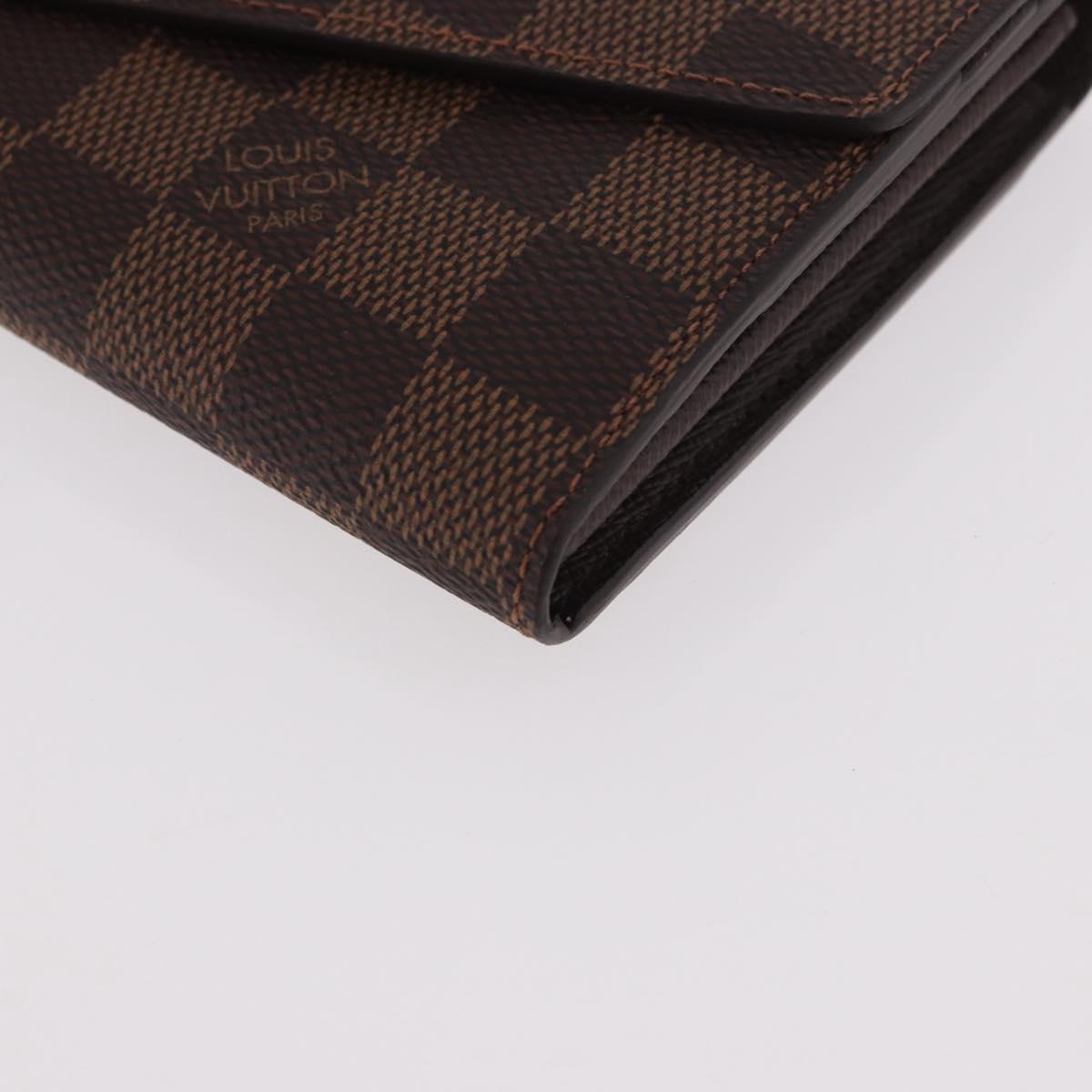 LOUIS VUITTON Damier Ebene Portefeuille Sarah Long Wallet N60491 Auth 183129SV