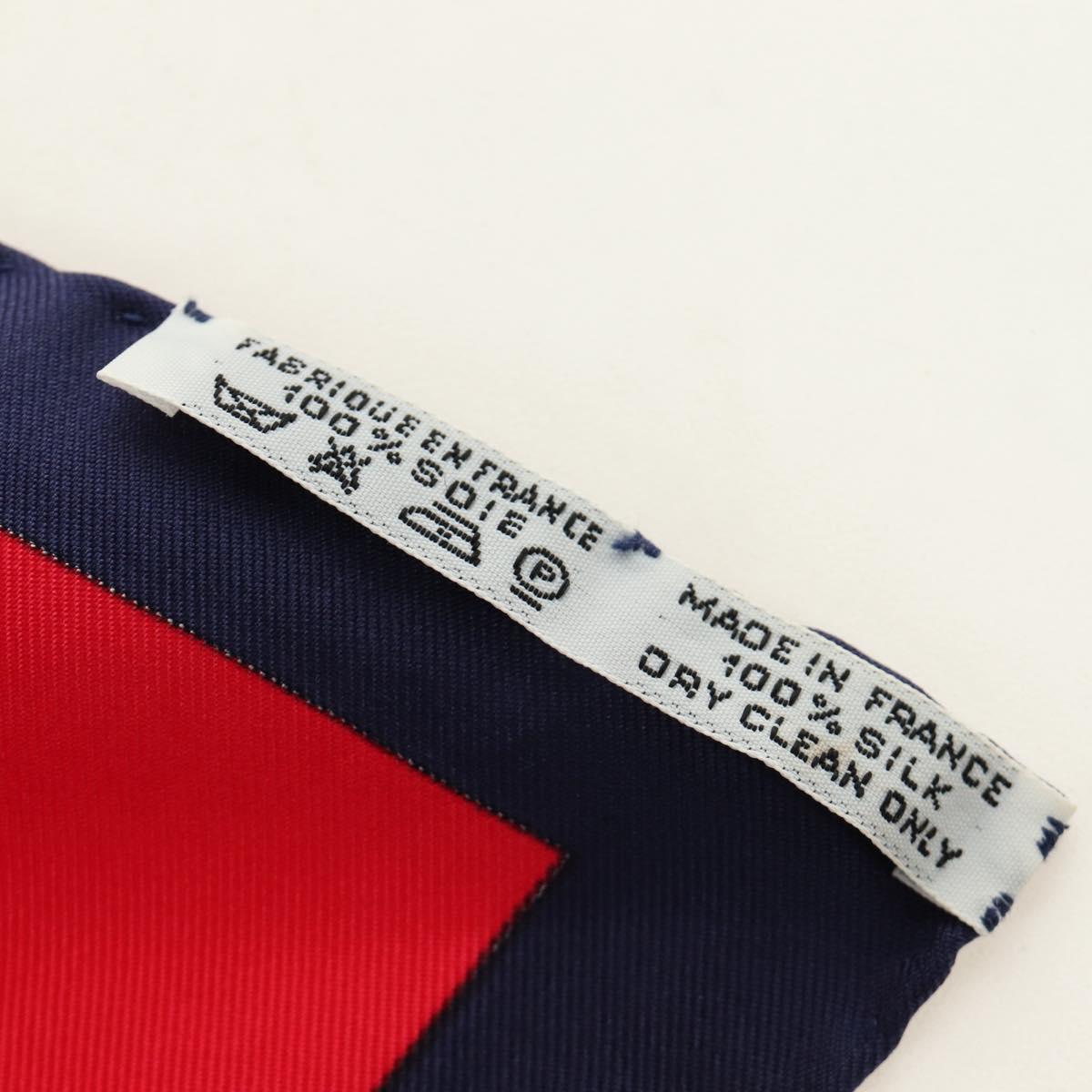 HERMES Carre 90 Scarf ""PARURES DES SABLES"" Silk Navy Auth 183131M