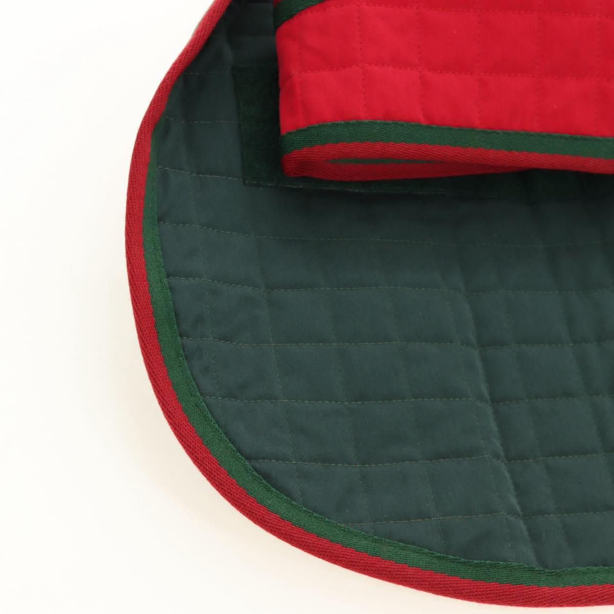 GUCCI Pet Coat Web Sherry Line Cotton Red Green Auth 183133M