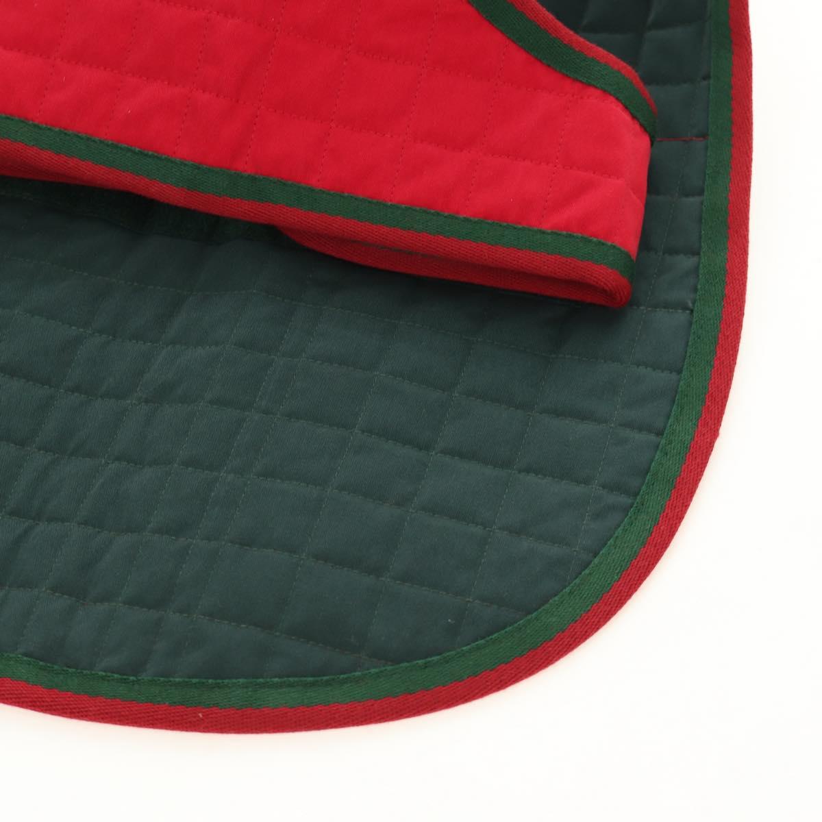 GUCCI Pet Coat Web Sherry Line Cotton Red Green Auth 183133M