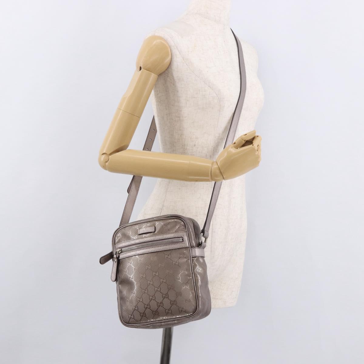 GUCCI GG Implementation Shoulder Bag PVC Pink Silver 233268 Auth 183135A