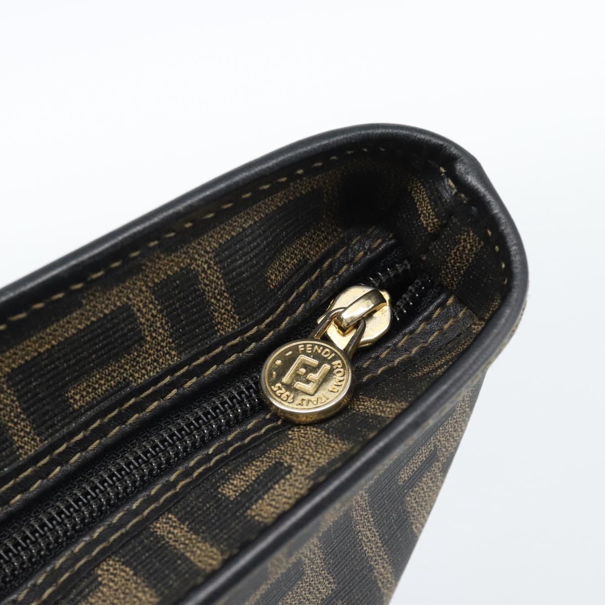 FENDI Zucca Canvas Tote Bag PVC Black Black Auth 183140A