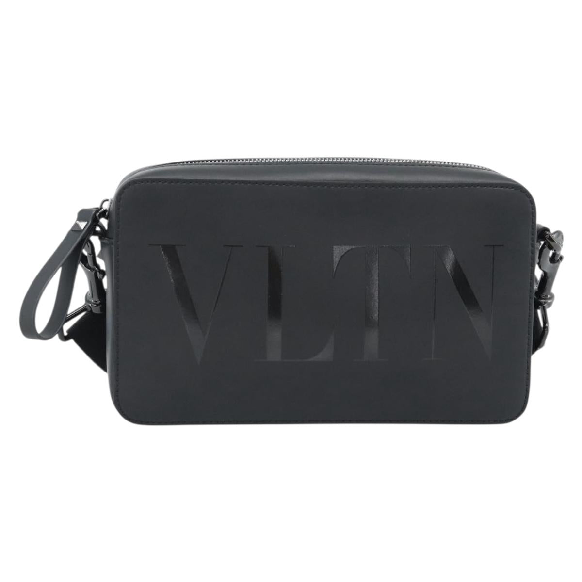 VALENTINO Shoulder Bag Leather Black Auth 183142M