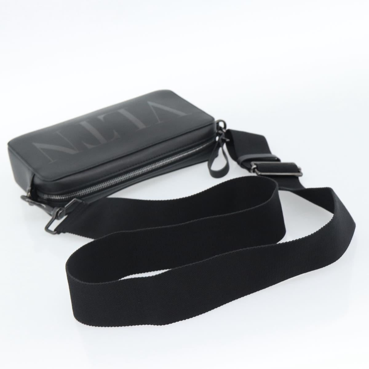VALENTINO Shoulder Bag Leather Black Auth 183142M