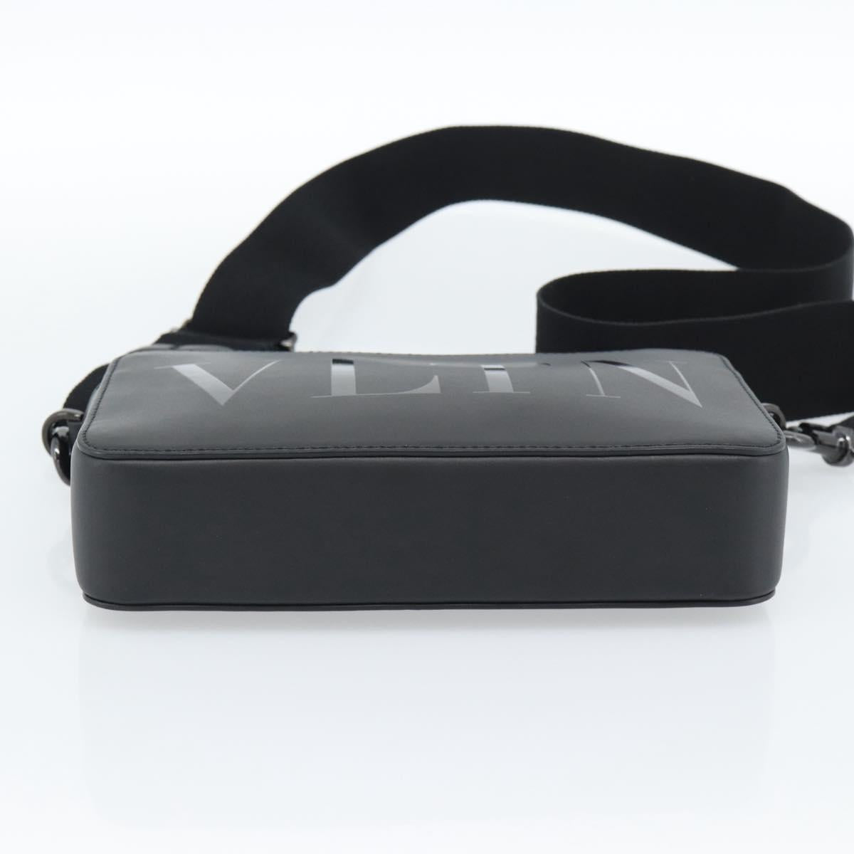 VALENTINO Shoulder Bag Leather Black Auth 183142M