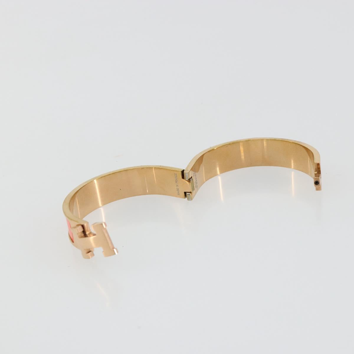 HERMES Click H Bracelet metal Orange Auth 183145