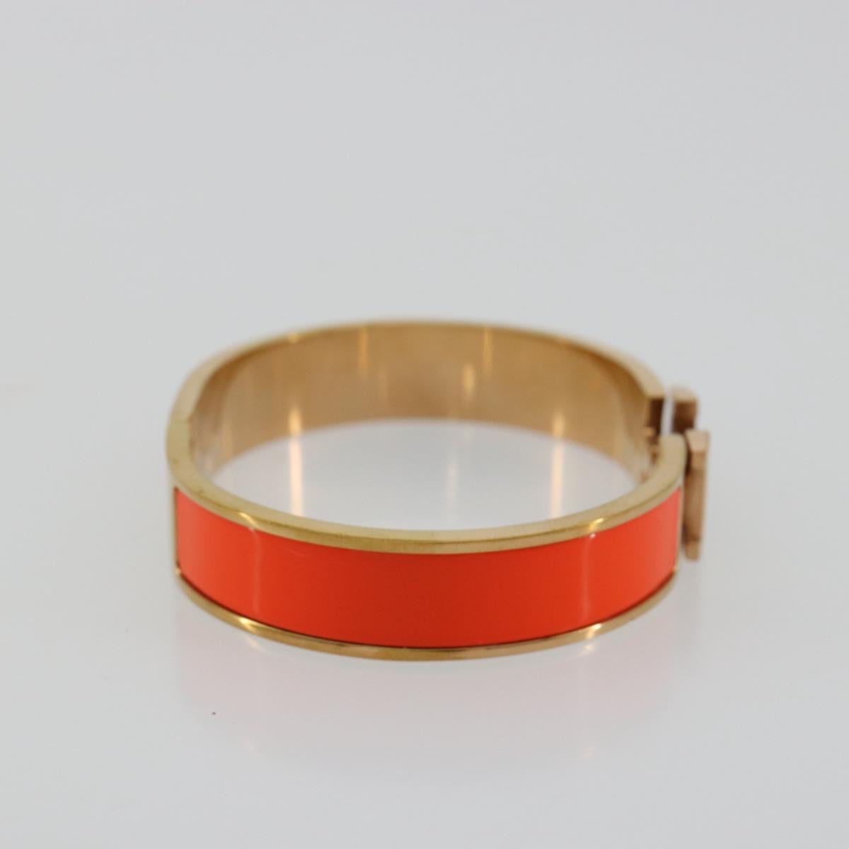 HERMES Click H Bracelet metal Orange Auth 183145