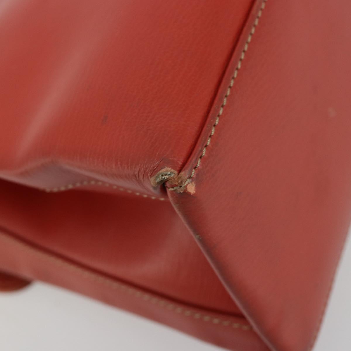 LOEWE Velazquez Hand Bag Leather Red Gold Auth 183162