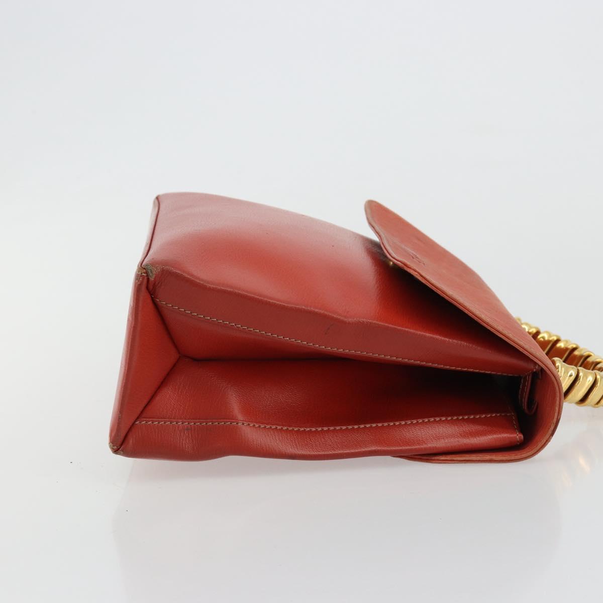 LOEWE Velazquez Hand Bag Leather Red Gold Auth 183162