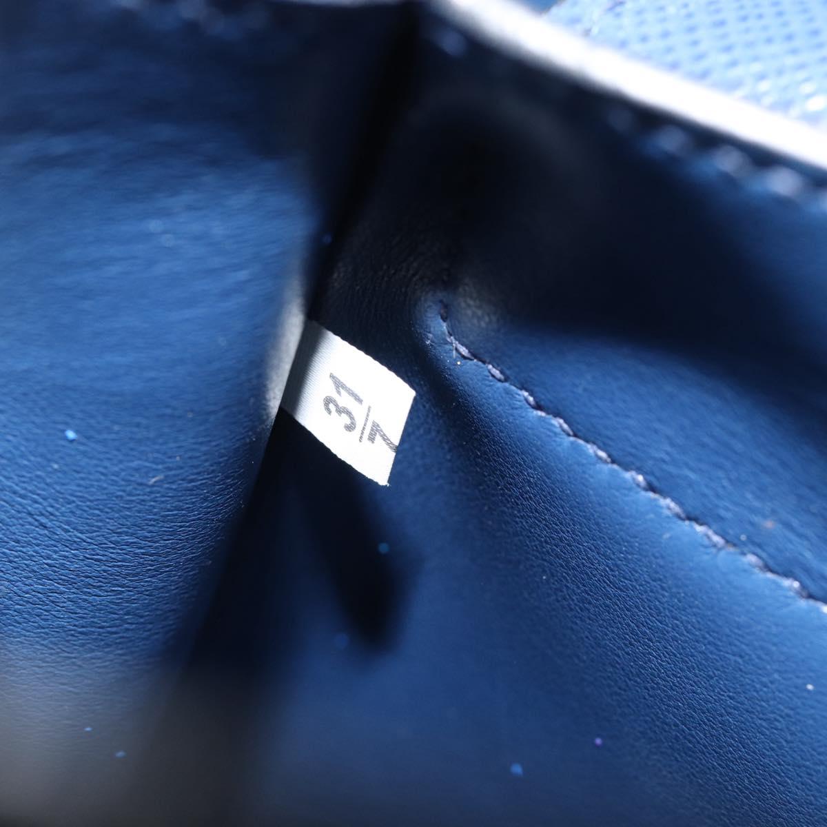 PRADA Tote Bag Denim Blue Silver Auth 183168A