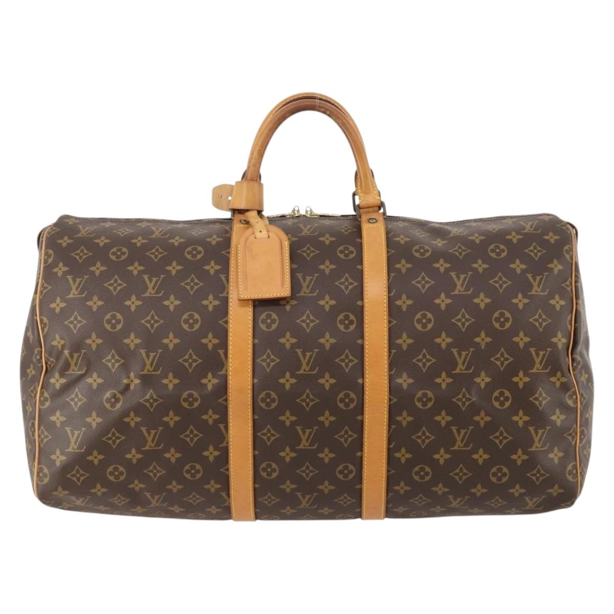 LOUIS VUITTON Monogram Keepall 55 Boston Bag M41424 LV Auth 183184