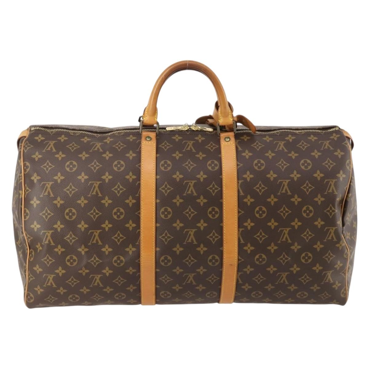 LOUIS VUITTON Monogram Keepall 55 Boston Bag M41424 LV Auth 183184