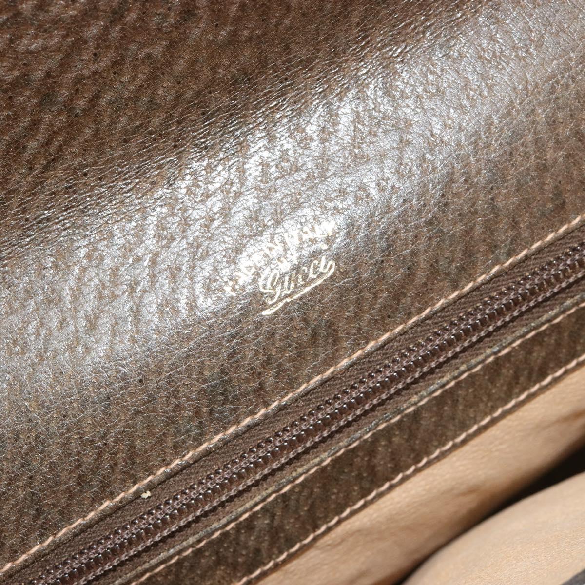GUCCI GG Supreme Clutch Bag PVC Beige Gold Auth 183198