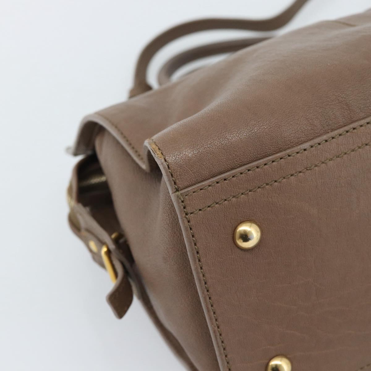 SAINT LAURENT Cavas chic Hand Bag Leather 2way Brown Gold 297957 Auth 183202A