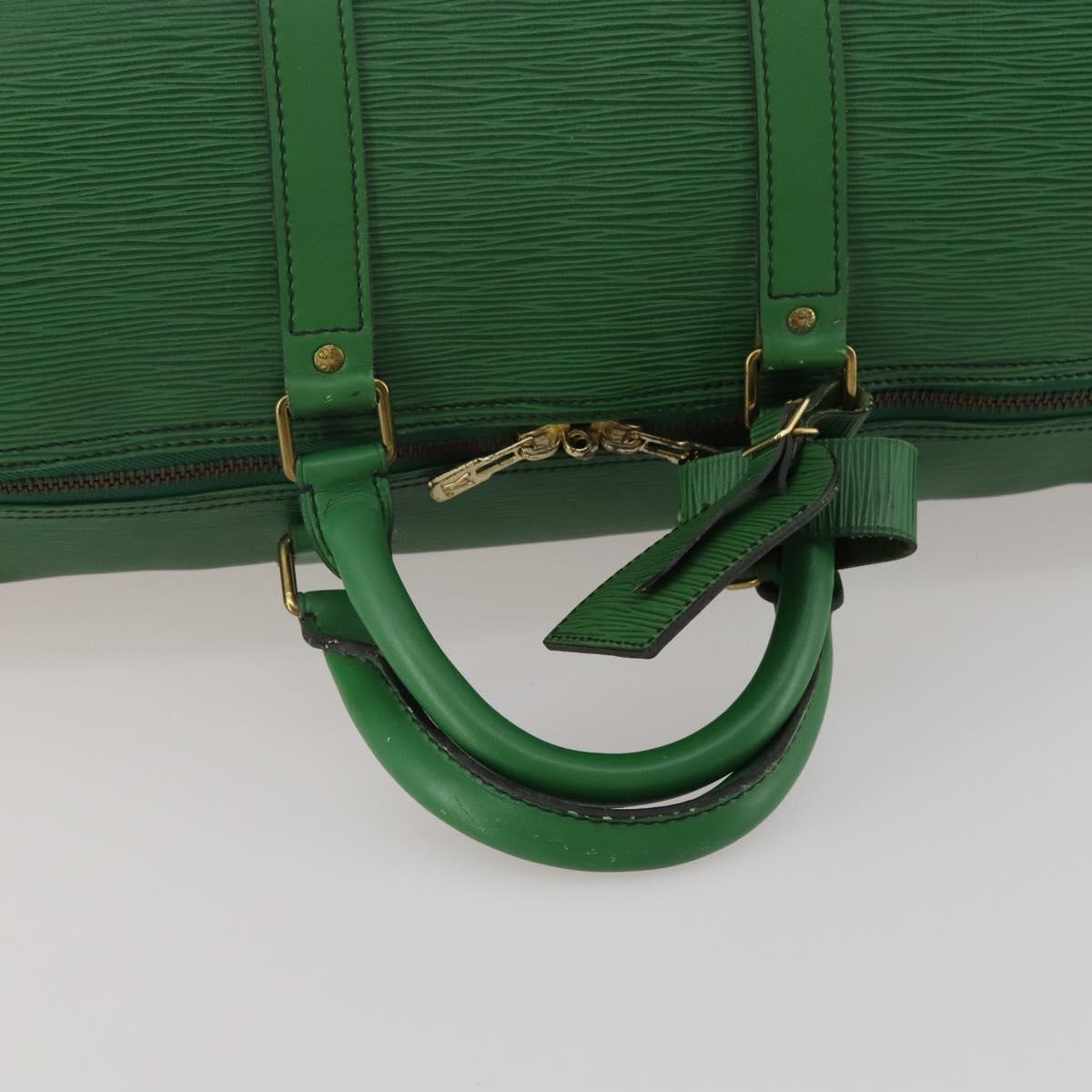 LOUIS VUITTON Epi Keepall 55 Boston Bag Green M42954 LV Auth 183211A