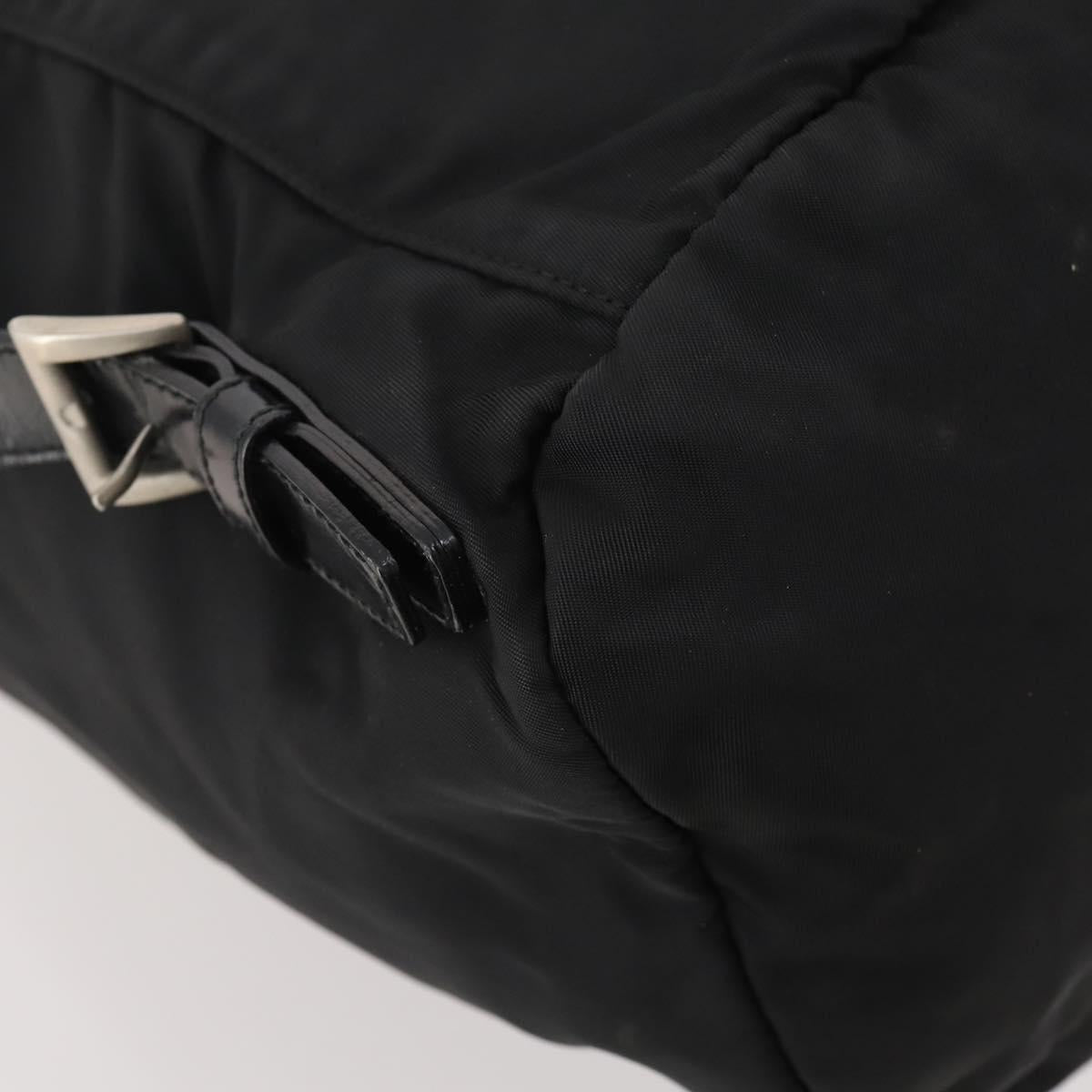 PRADA Backpack Nylon Black Silver Auth 183221