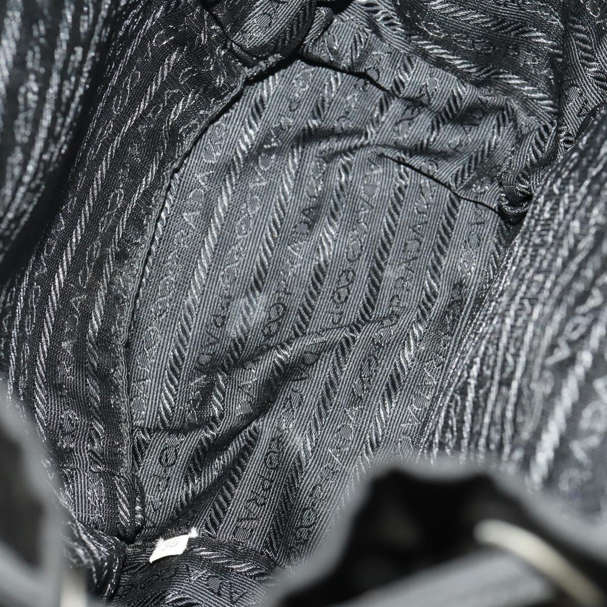 PRADA Backpack Nylon Black Silver Auth 183221