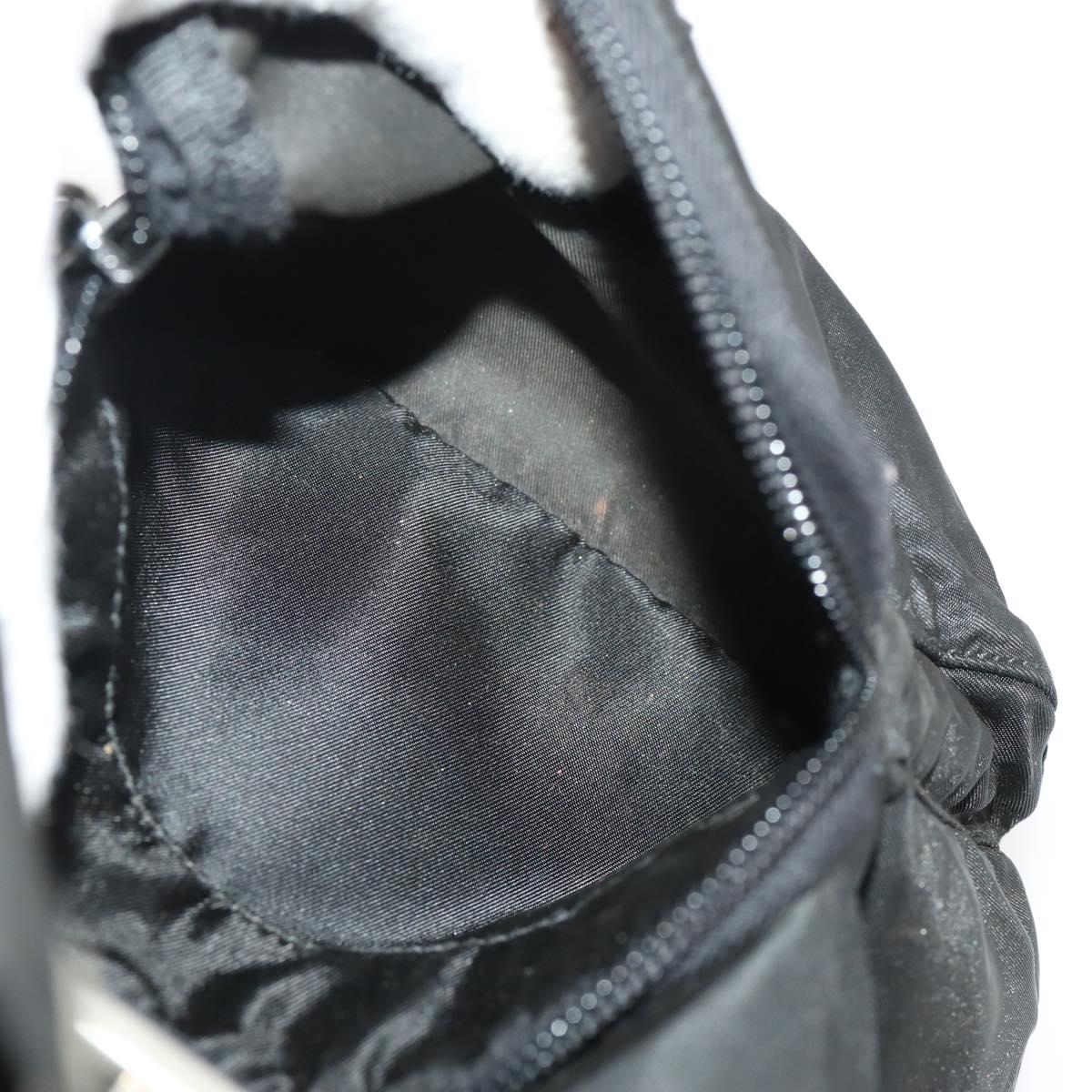 PRADA Backpack Nylon Black Silver Auth 183221