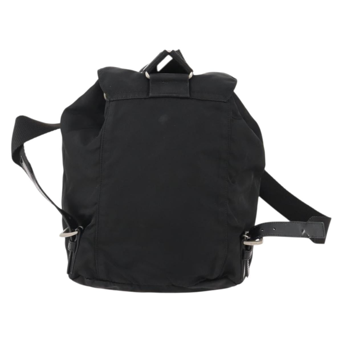 PRADA Backpack Nylon Black Silver Auth 183221