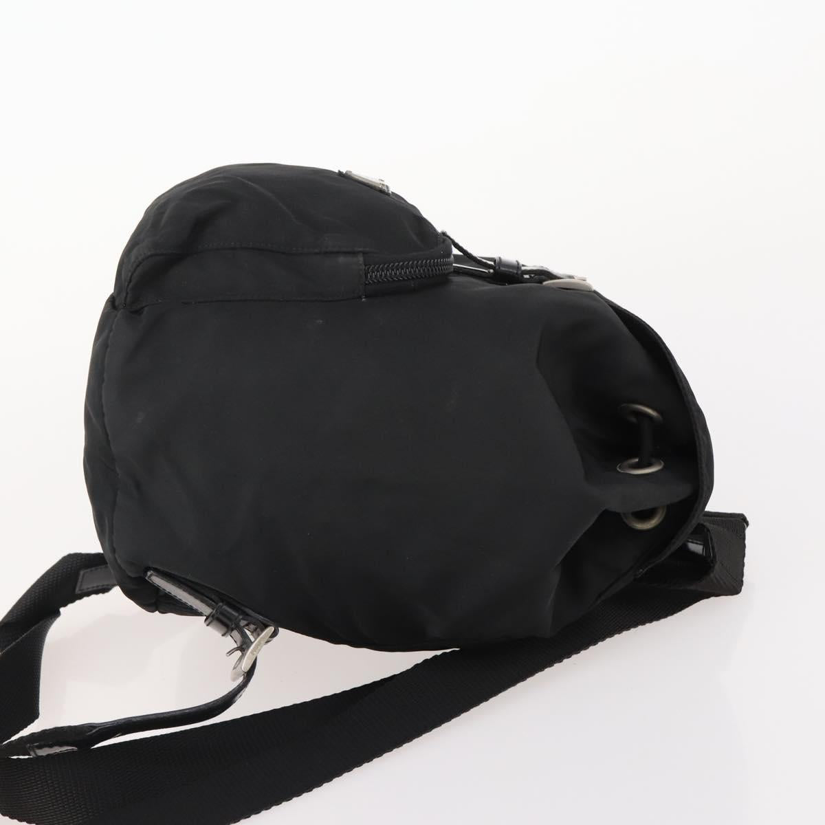 PRADA Backpack Nylon Black Silver Auth 183221