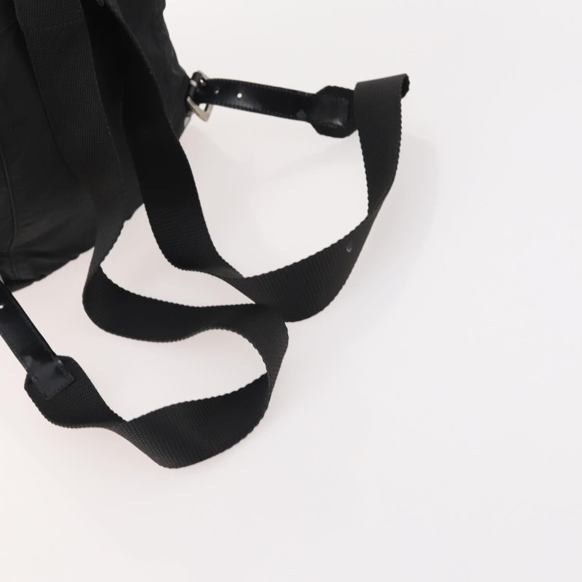 PRADA Backpack Nylon Black Silver Auth 183221