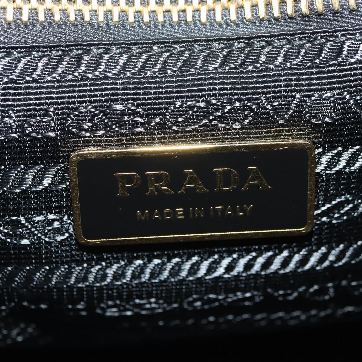 PRADA Shoulder Bag Nylon Black Gold Auth 183232SAV