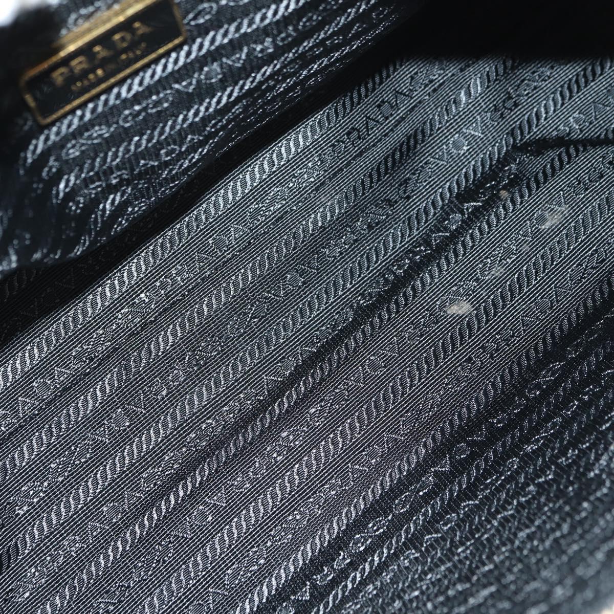 PRADA Shoulder Bag Nylon Black Gold Auth 183232SAV