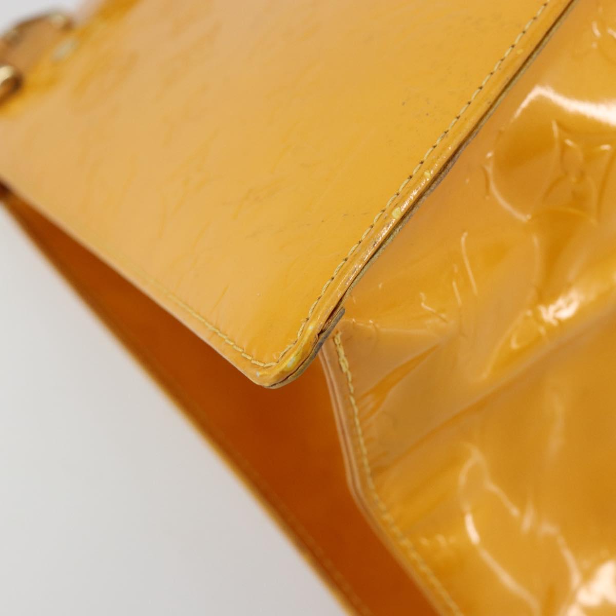 LOUIS VUITTON Monogram Vernis Forsyth Hand Bag Jaune M91112 LV Auth 183235