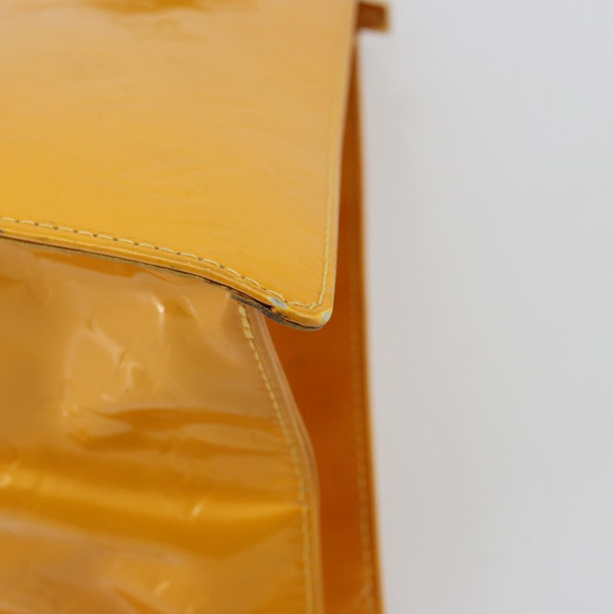 LOUIS VUITTON Monogram Vernis Forsyth Hand Bag Jaune M91112 LV Auth 183235