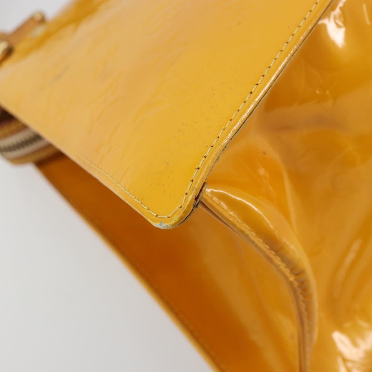 LOUIS VUITTON Monogram Vernis Forsyth Hand Bag Jaune M91112 LV Auth 183235